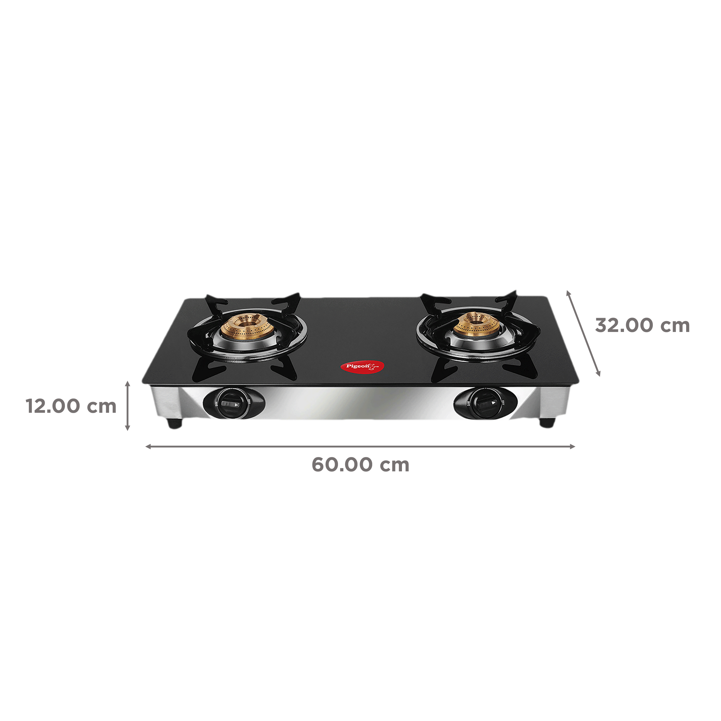 Buy Pigeon Ayush Toughened Glass Top 2 Burner Manual Gas Stove (Unique
